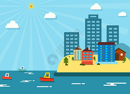 太阳大海的船图片