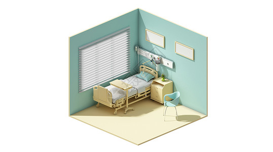 卧室插画住宅室内模型设计图片