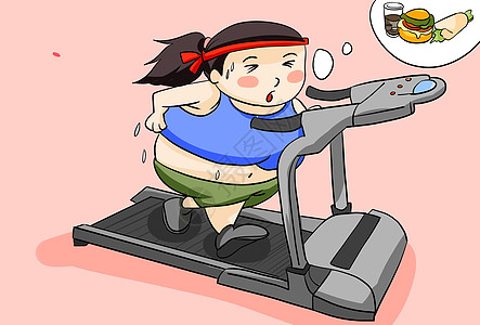 跑步减肥跑步机肥胖者高清图片