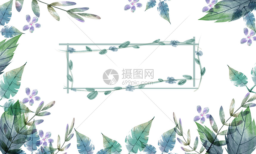手绘植物背景插画图片下载 正版图片 摄图网