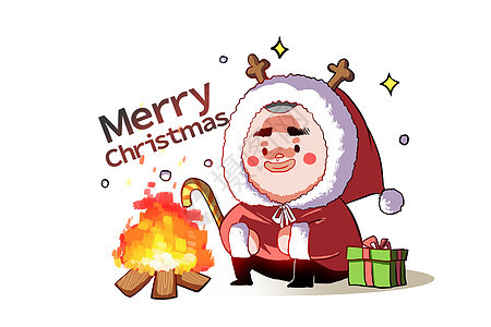乐福小子卡通形象圣诞快乐配图图片
