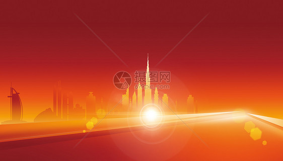 红色城市背景图片