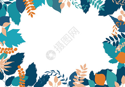 编织袋包装叶子花卉背景插画