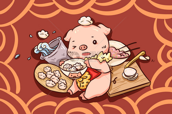 猪年的饺子图片