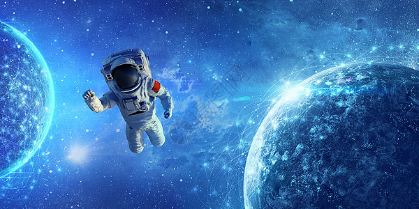 科技太空宇航员线条科技高清图片