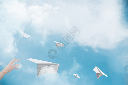 创意纸飞机背景图片