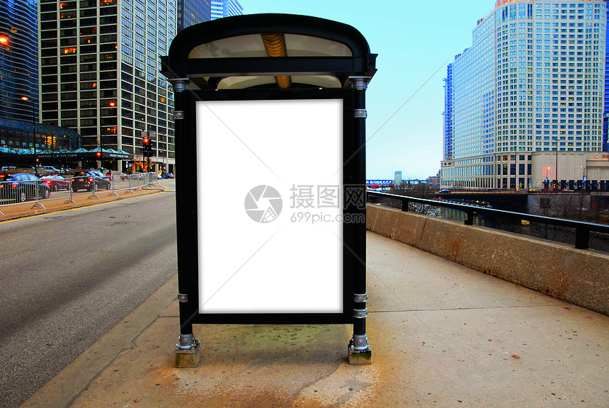 现代公交站牌样机图片