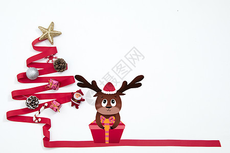 圣诞树麋鹿背景图片