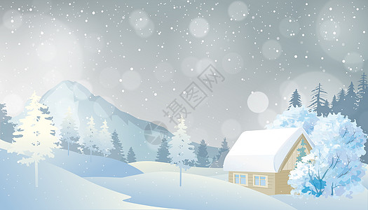 冬季插画小雪节气高清图片