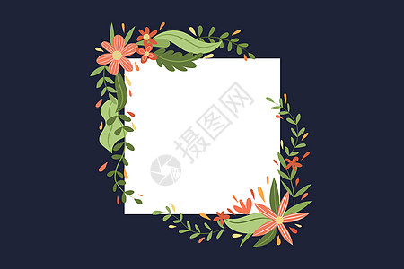中国风封面花卉插画