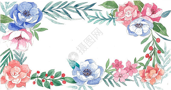 小清新花卉边框透明底素材插画图片下载 正版图片 摄图网