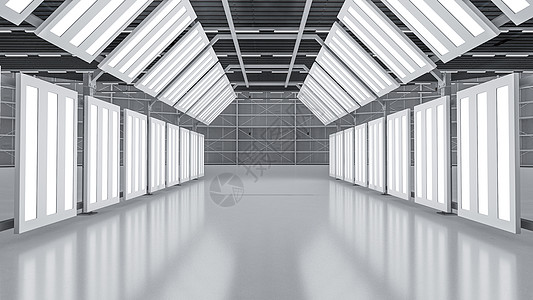 白色工厂炫酷空间通道设计图片