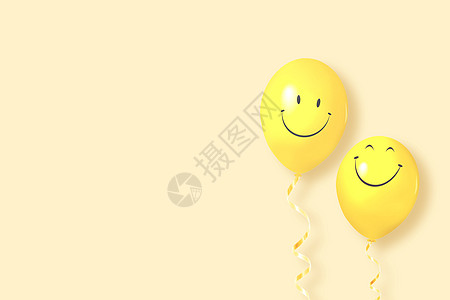 彩带气球笑脸气球设计图片