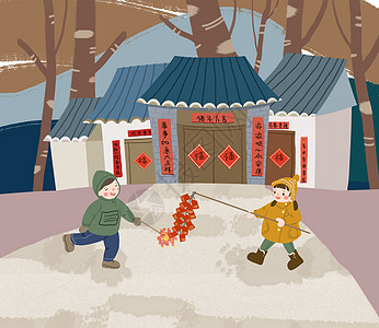 中国风春节放鞭炮图片