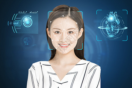 VR人脸识别技术背景图片