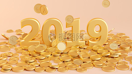 2019黄色金币高清图片
