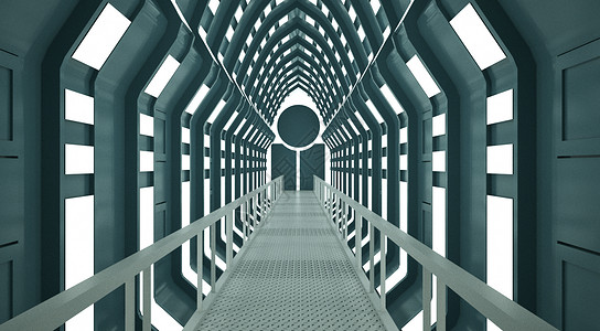 科幻通道建筑延展空间通道设计图片