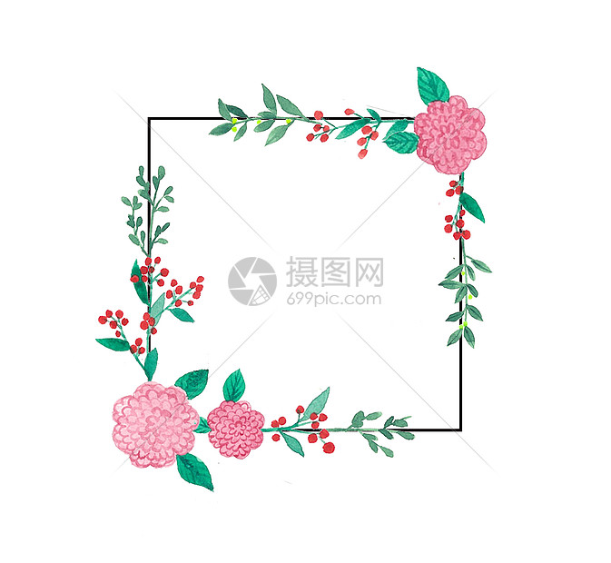 水彩花卉边框图片