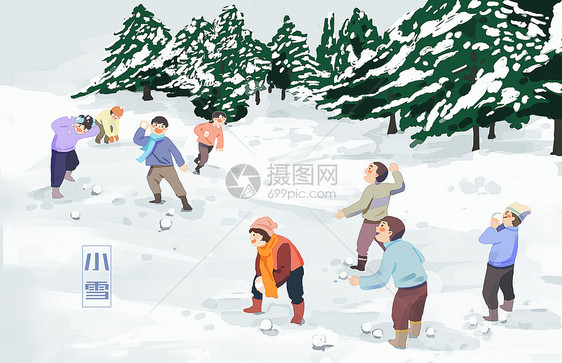 打雪仗图片