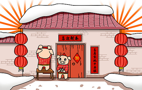 家门口下雪图片 家门口下雪素材 家门口下雪高清图片 摄图网图片下载