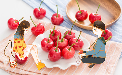 樱桃卡通插画