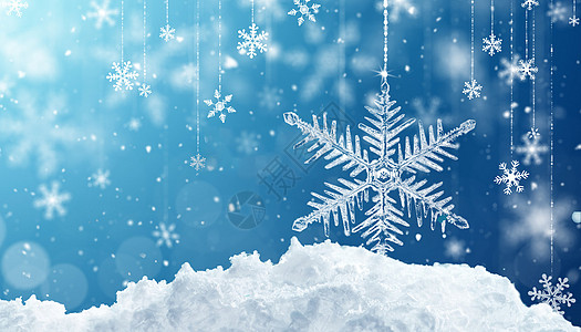 气垫霜冬季雪花背景设计图片