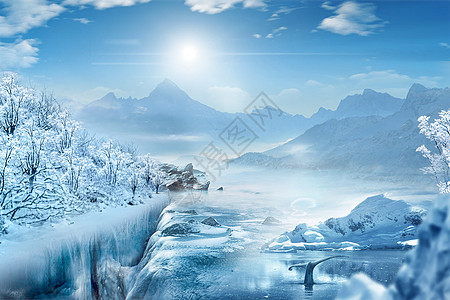 冰河冬季场景设计图片