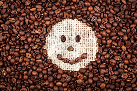 创意咖啡豆笑脸图片