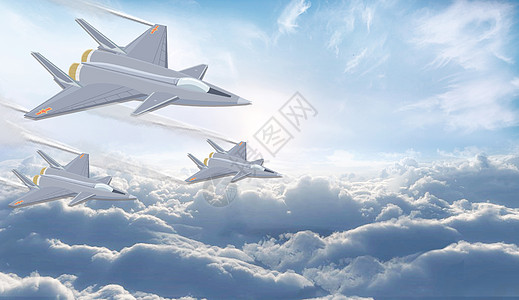 飞行战机战斗机天空高清图片