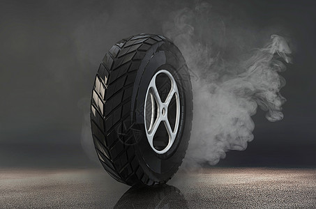 烟雾中的轮胎图片