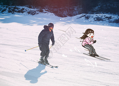 冬季滑雪背景图片