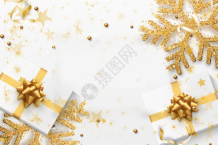 圣诞背景金色包装高清图片