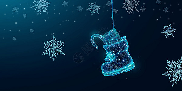 雪元素圣诞鞋子设计图片
