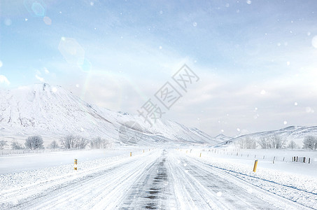 冬天雪景背景图片