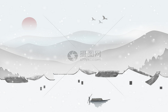 山间落雪图片