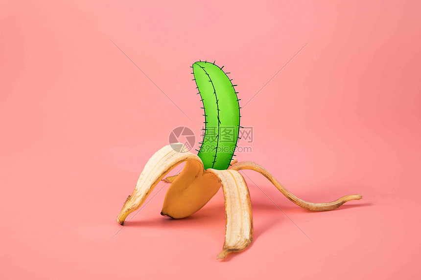 创意仙人掌香蕉图片
