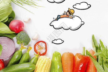辣椒番茄创意蔬菜插画