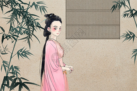 中国风工笔仕女Q版知否宋代古装美女插画