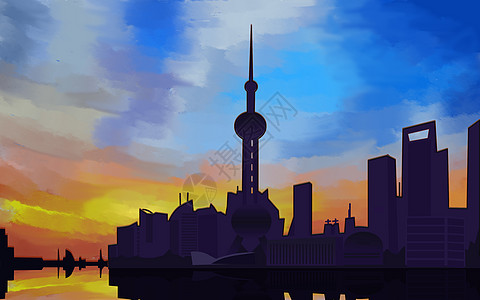 国际旅游城市上海插画