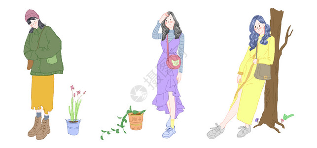 美少女时尚美少女插画高清图片