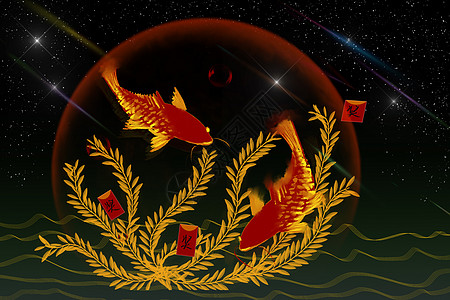 锦鲤星空图片素材