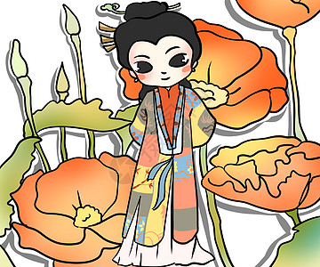 明朝q版女生特色,图片素材