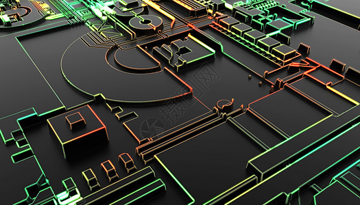 抽象电路空间立体高清图片素材