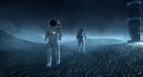 宇航员登陆背景图片