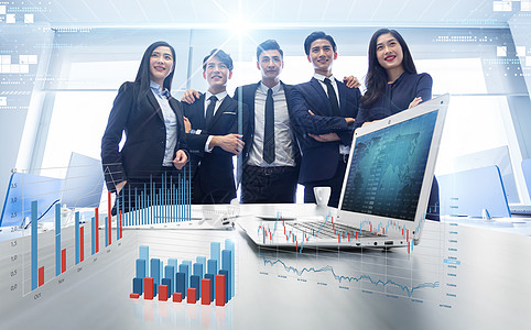 全球业务商业精英分析业务数据设计图片