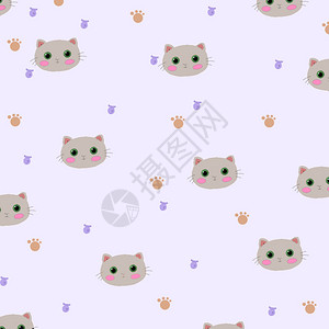紫色小猫咪背景图片