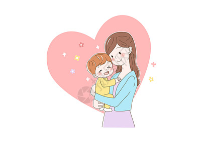 母婴幼儿母婴生活插画