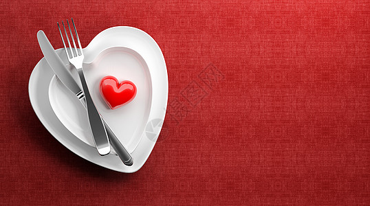 西餐刀叉情人节场景设计图片