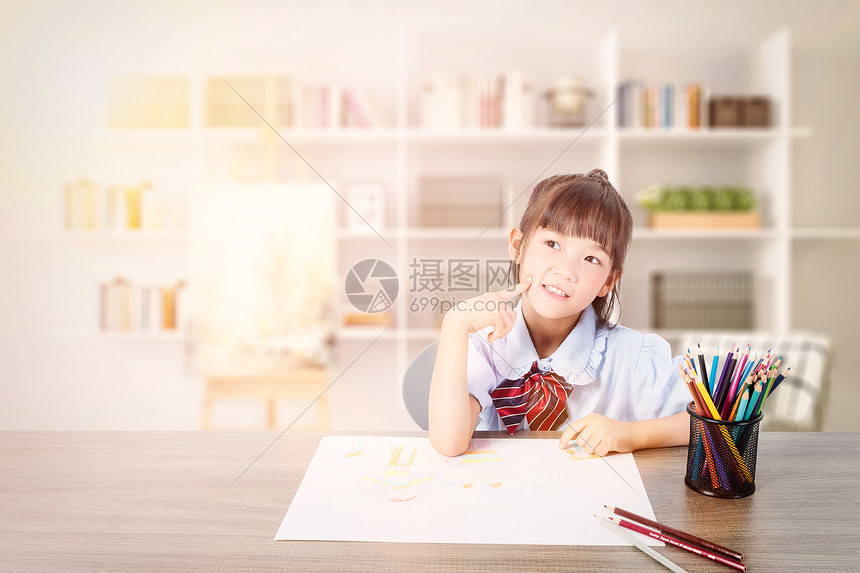 儿童做作业图片素材-正版创意图片400991718-摄图网
