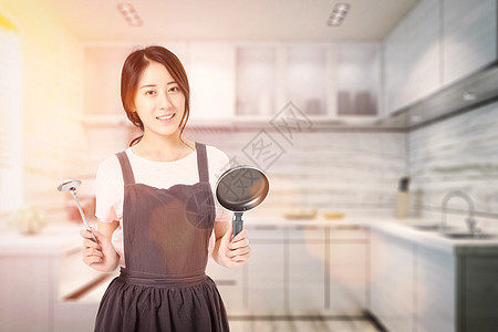 做饭的女孩图片